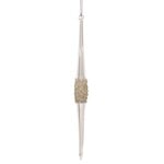 Clear Ribbed Glass Icicle Ornament