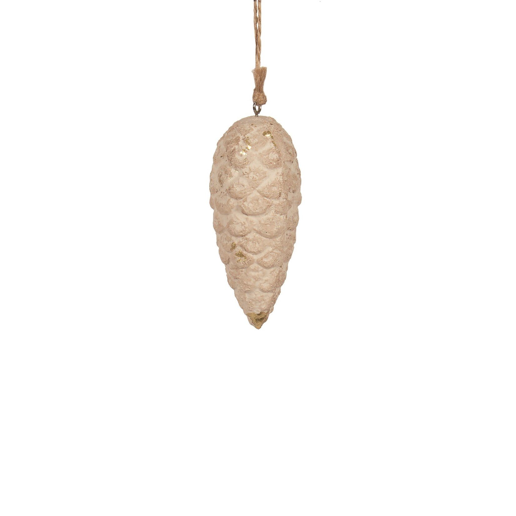 Ivory Wood Pinecone Ornament