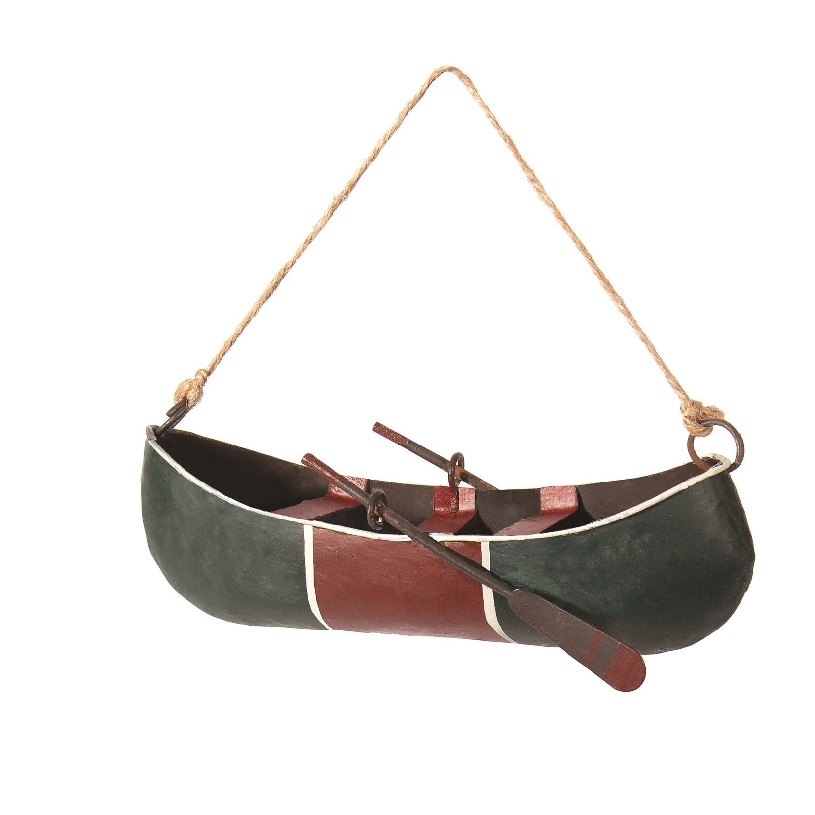 Metal Stripe Canoe Ornament