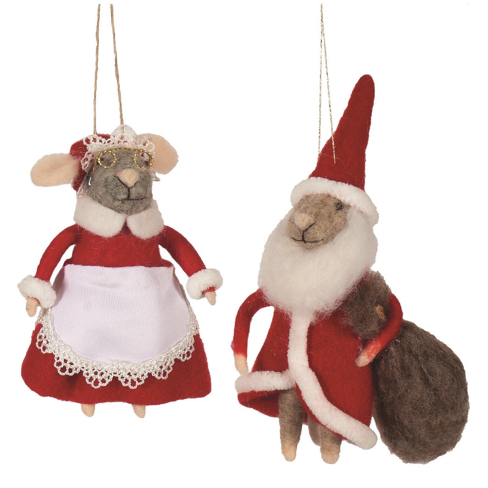 Santa & Mrs. Clause Felt Mice