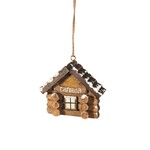 Wood Log Cabin Ornament
