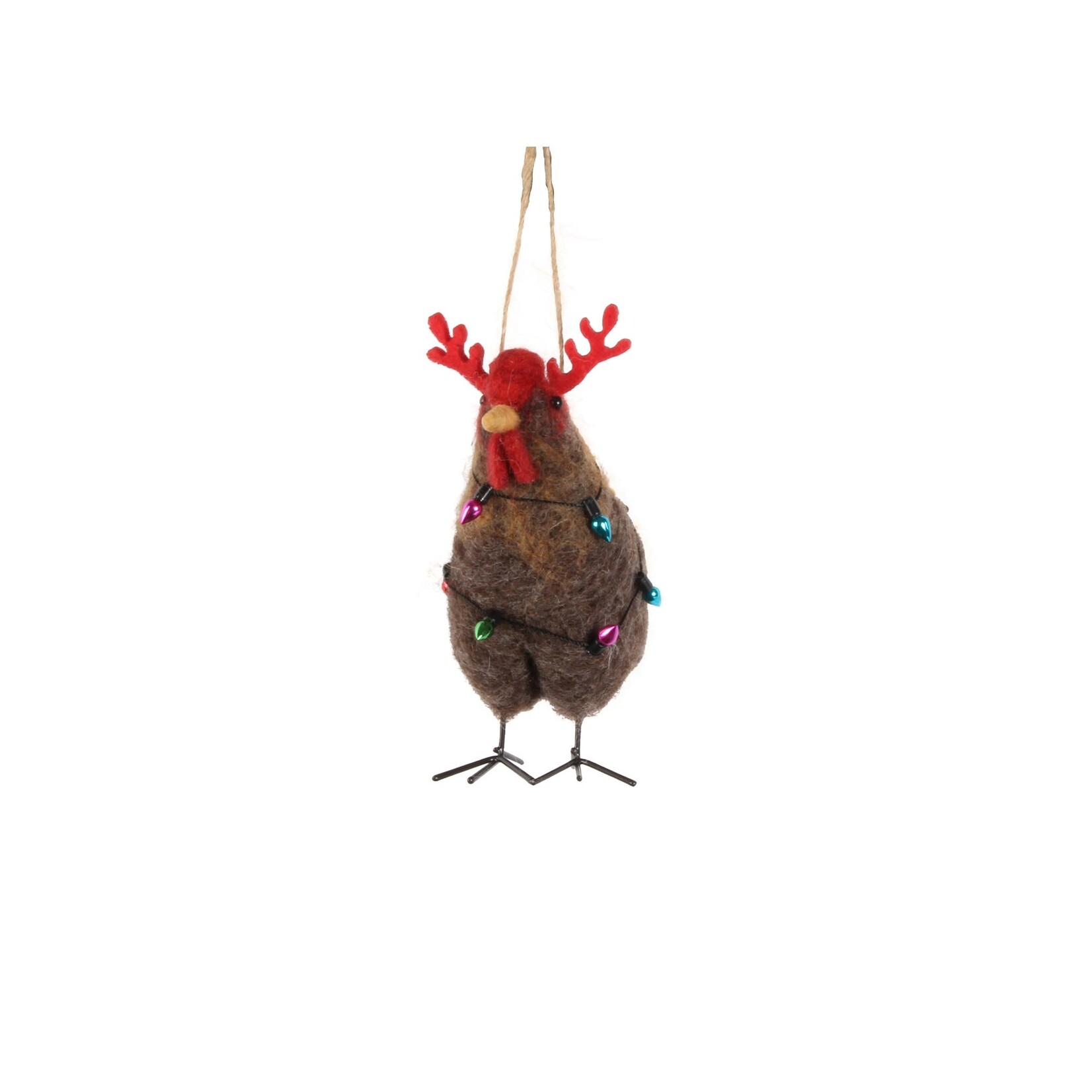 Merry Rooster Felt Ornament