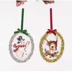 Transpac Tinsel Oval Ornament