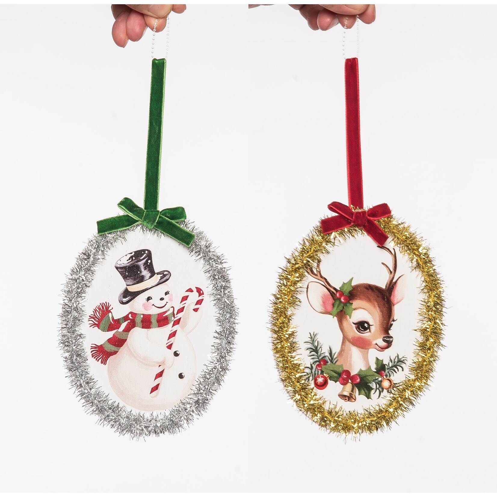 Transpac Tinsel Oval Ornament