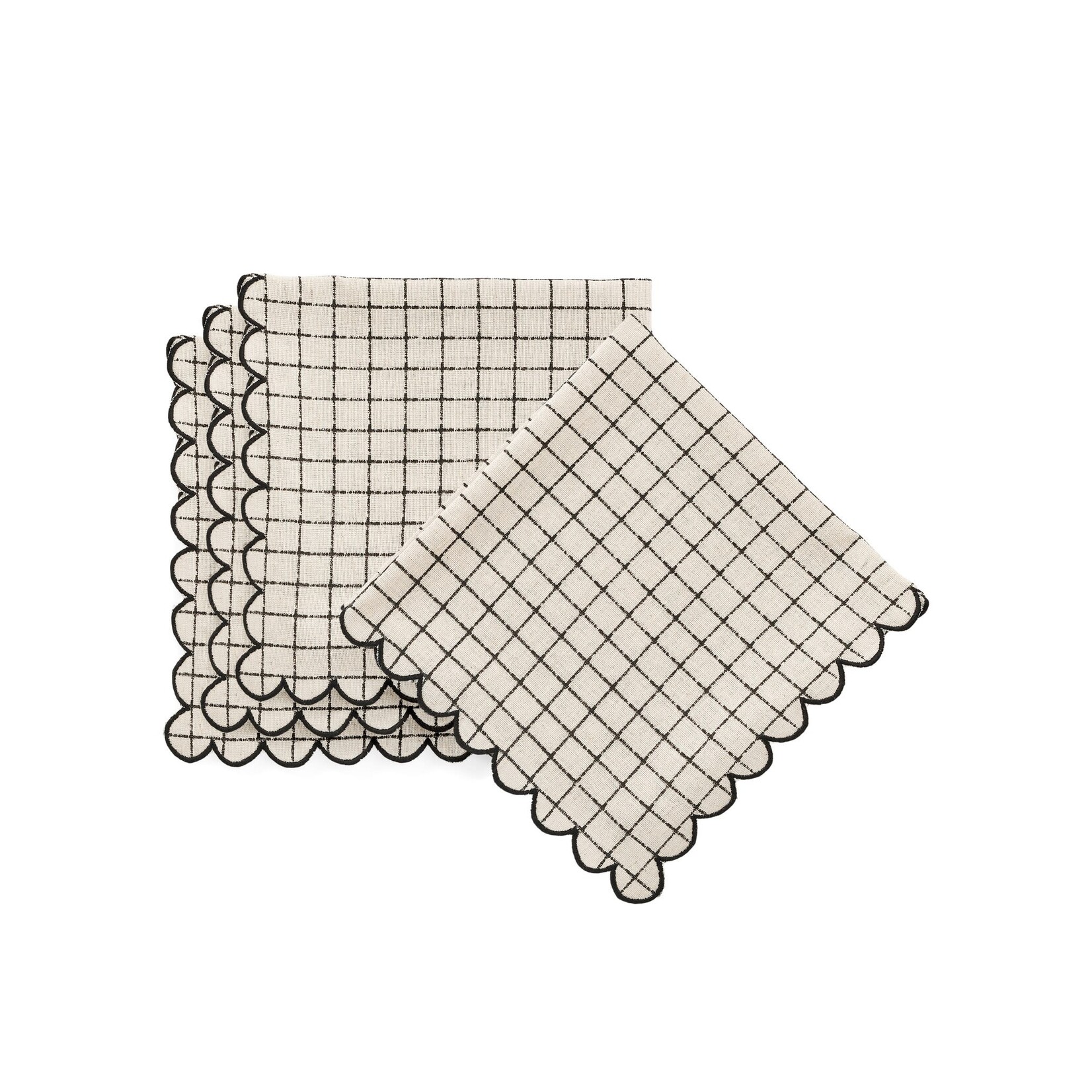 Accents De Ville Cotton Checkered Print Napkin - Set of 4