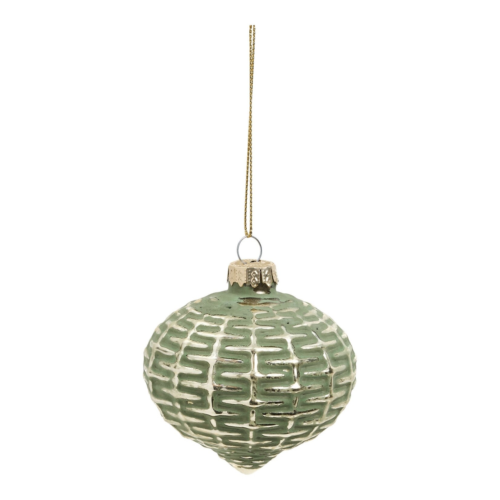 Accents De Ville Green & Gold Glass Onion Ornament