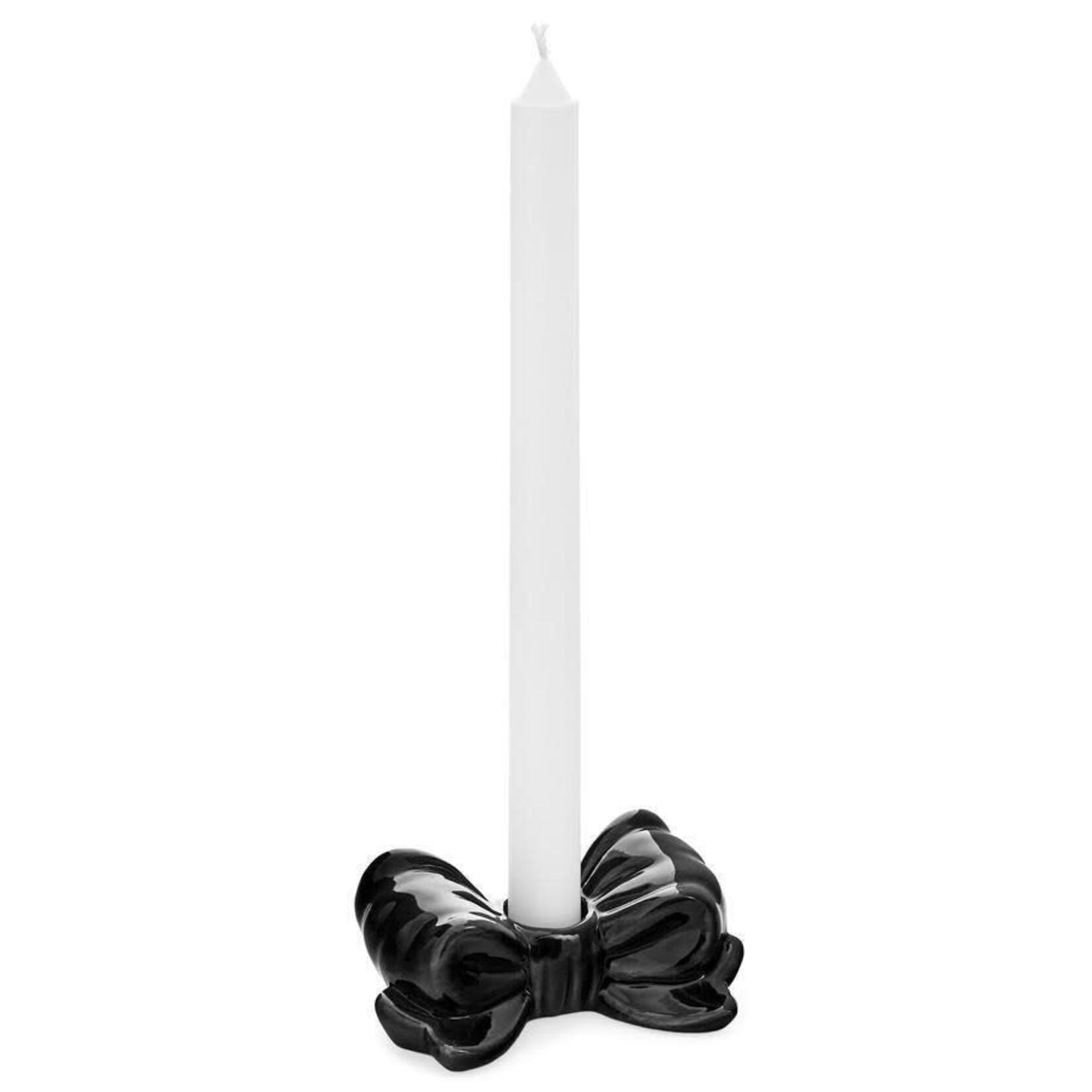 Accents De Ville Black Porcelain Bow Candle Holder