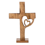Cross W/Heart Figurine