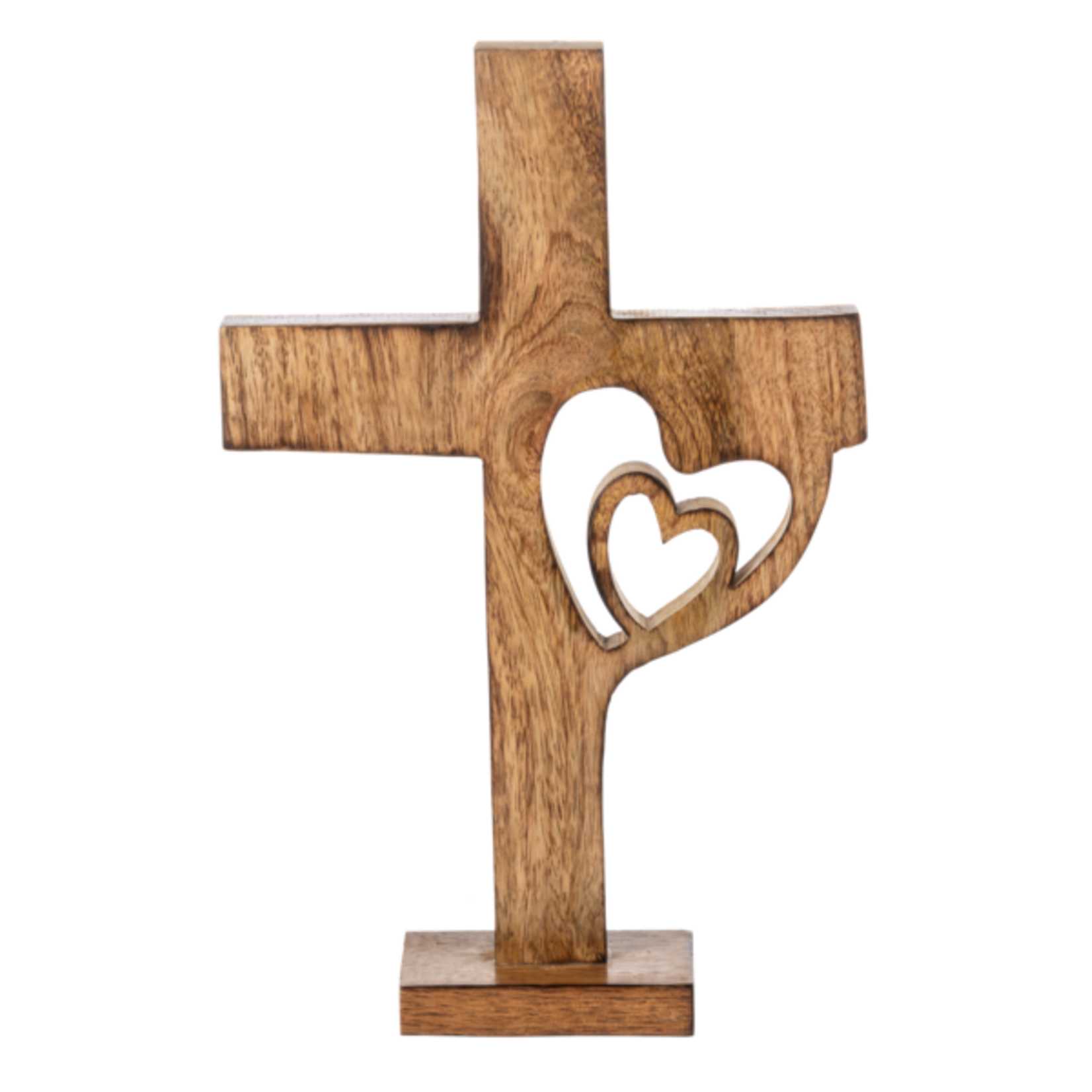 Cross W/Heart Figurine
