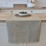 Seacoast Green Striped Tablecloth