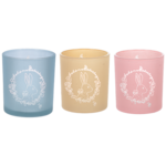 G - Etched Rabbit In Wreath Tealight Holder