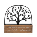 G - Our Roots Begin & End With Love - 31/2" W. x 1" D. x 31/2" H