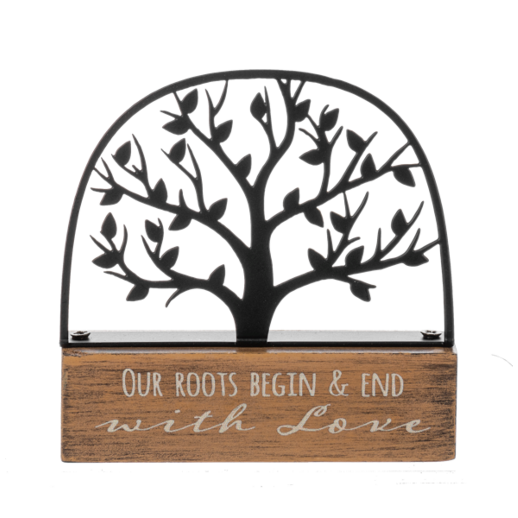G - Our Roots Begin & End With Love - 31/2" W. x 1" D. x 31/2" H