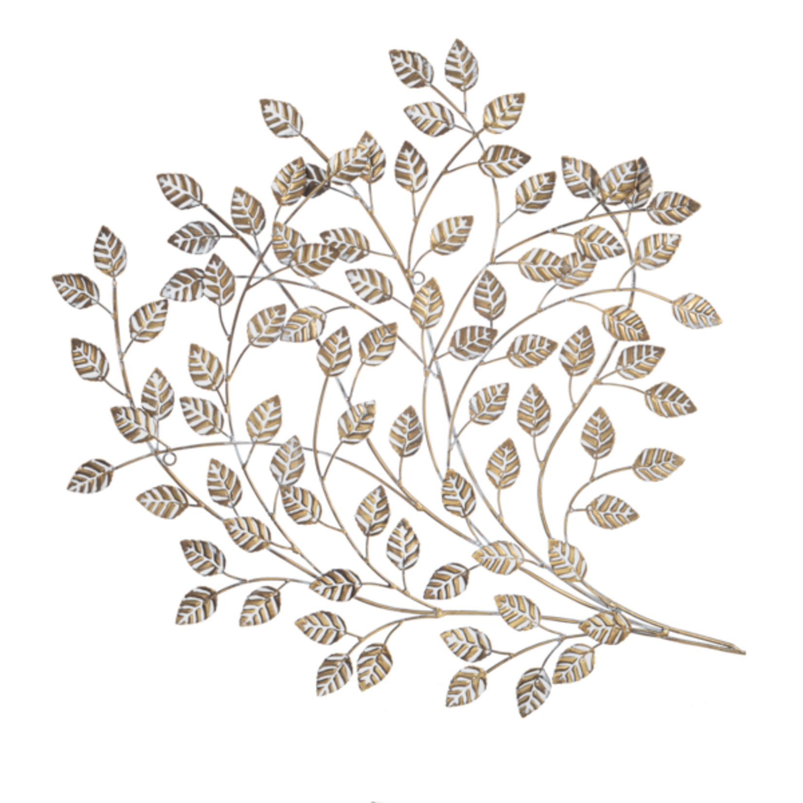 Whitewashed Gold Layered Leaf Wall Decor