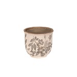 Black Floral Antique Pot