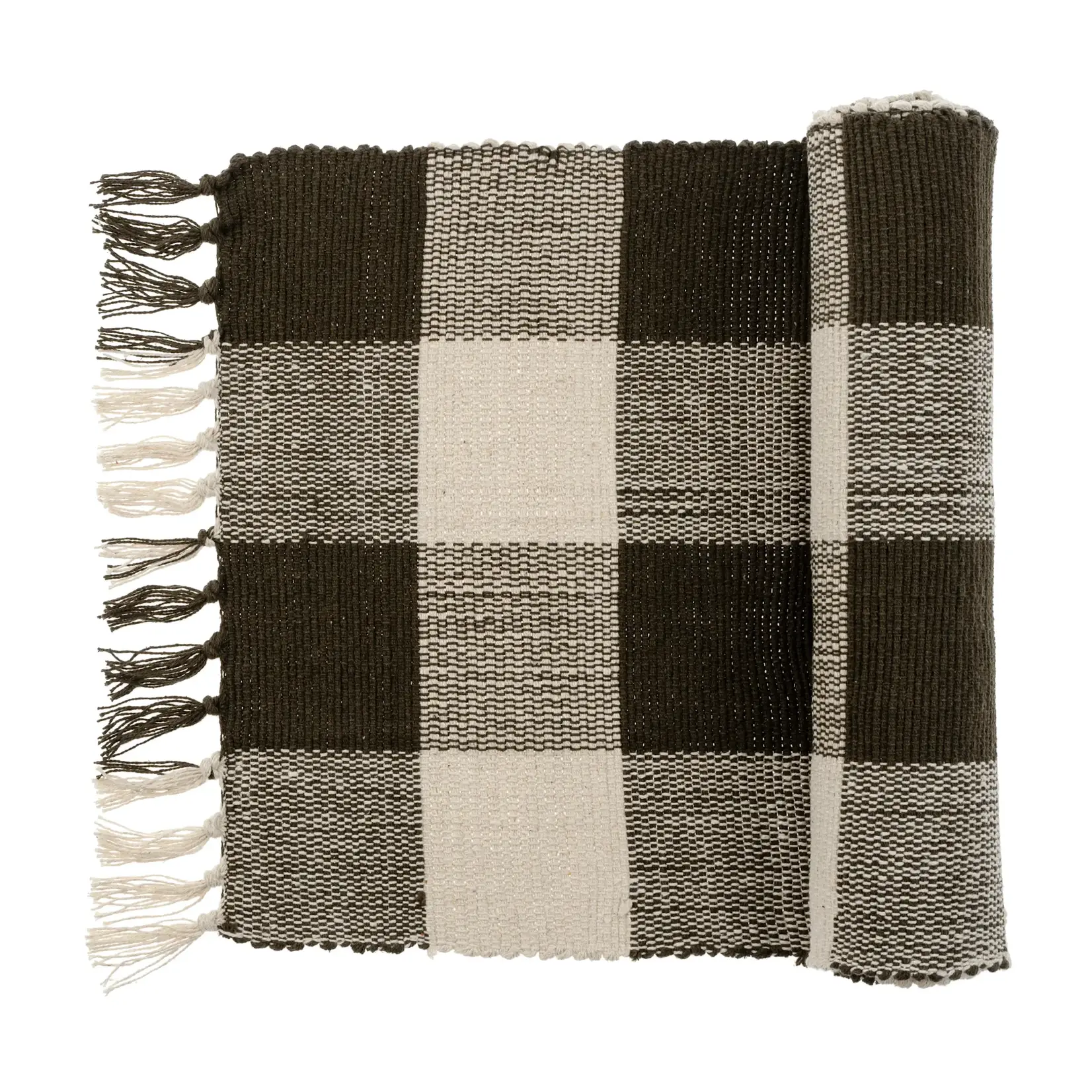 Gingham Table Runner - Charcoal