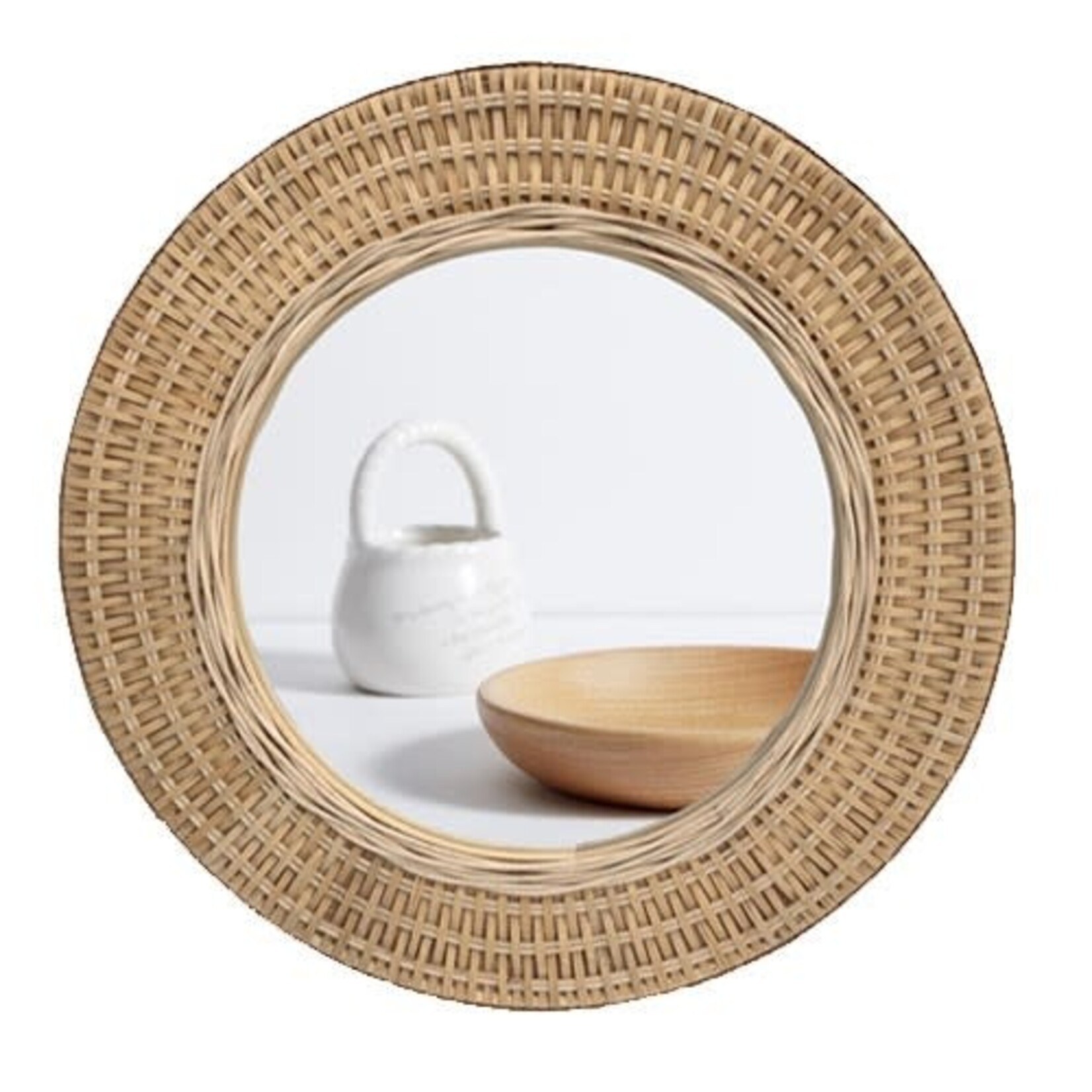 Round Bamboo Mirror