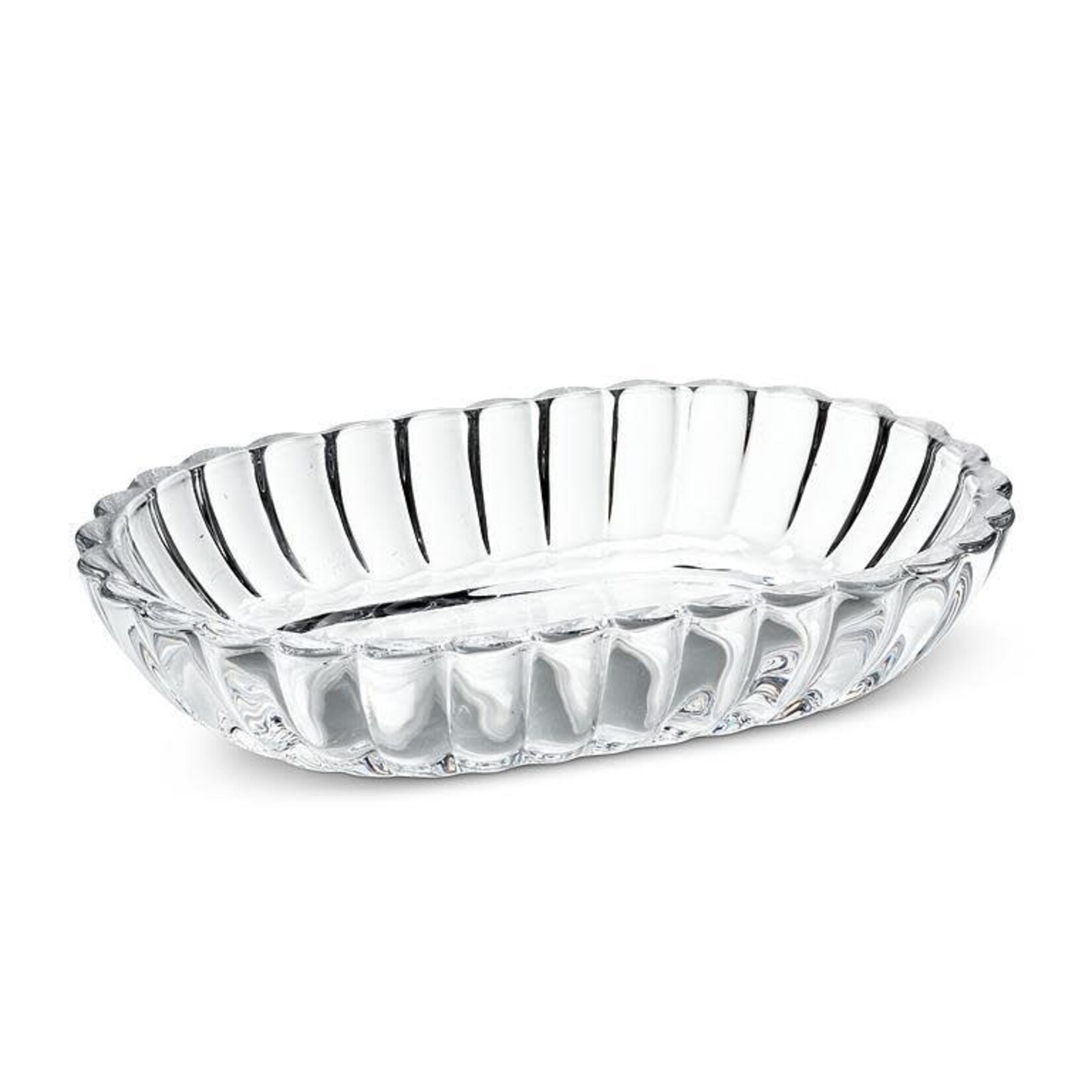 A - Oval Optic Flared Soap Dish - 5.5"