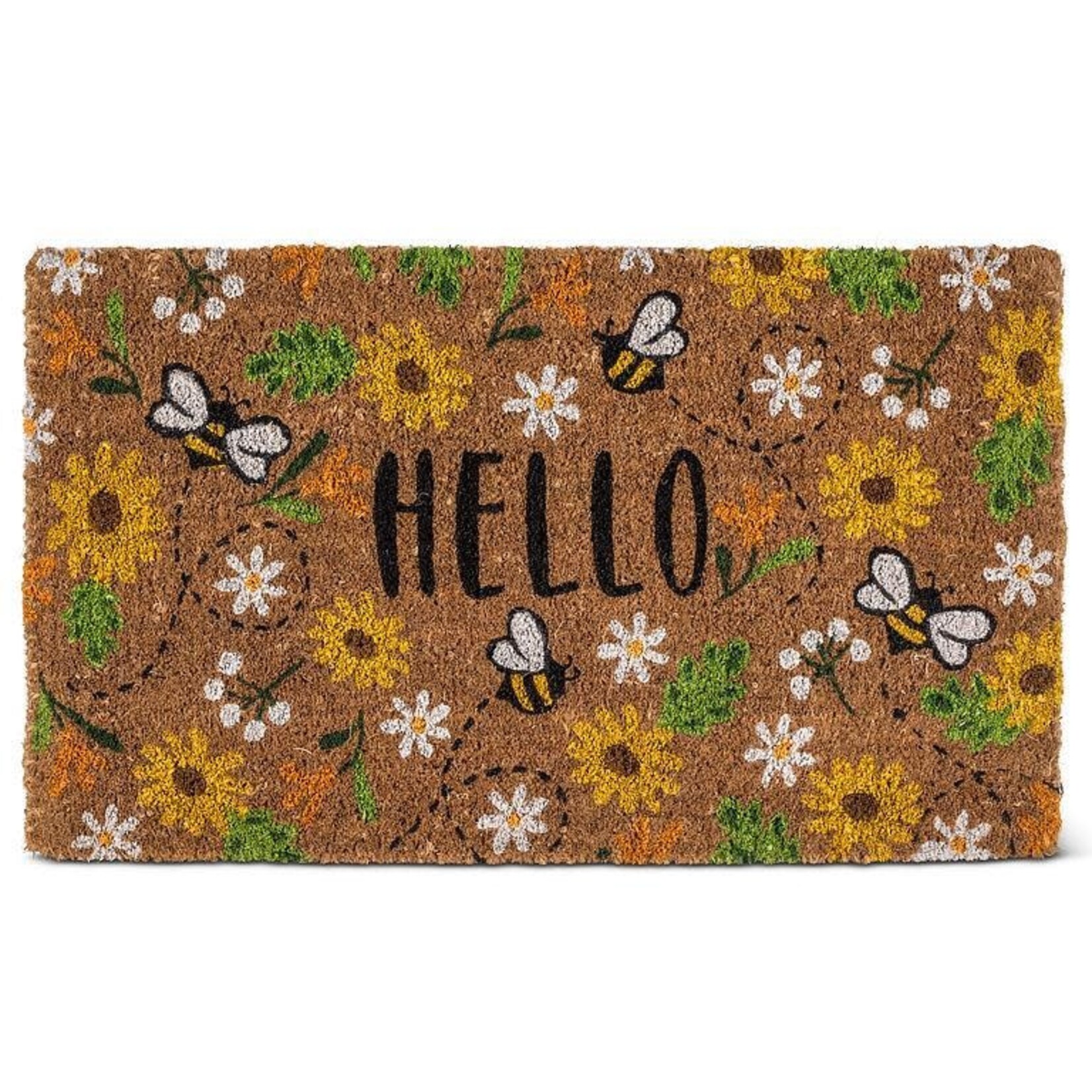 A - Daisies & Bees Hello Doormat - 18X30"