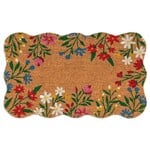 A - Floral Border Scallop Doormat - 18X30"