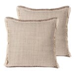 Beige Fringe Pillow