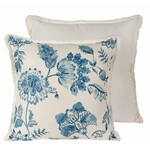C - Blue Floral Pillow - 18"