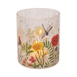 Clear Crackle Glass Votive Holder