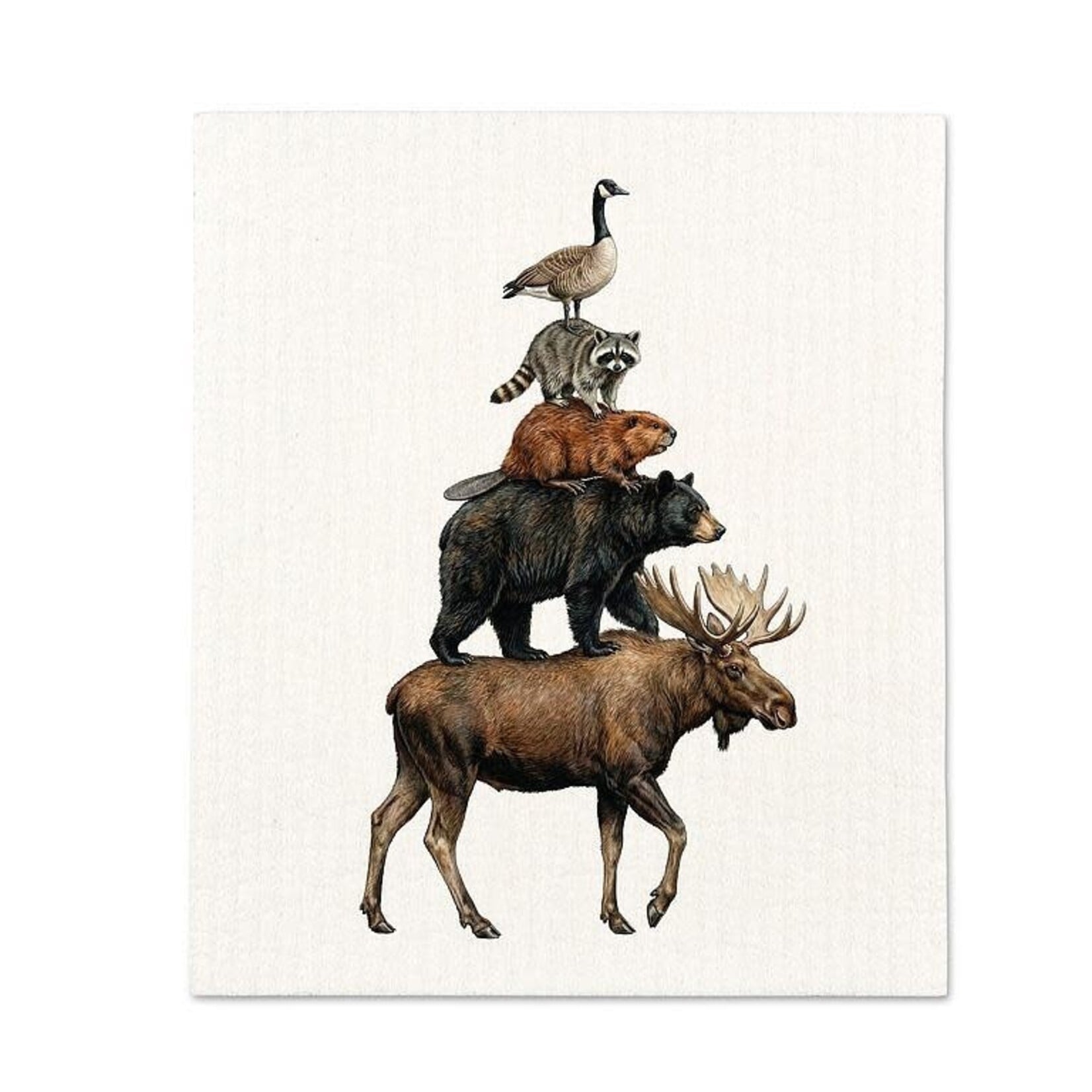 Canadian Animals - Swedish Dishcloth