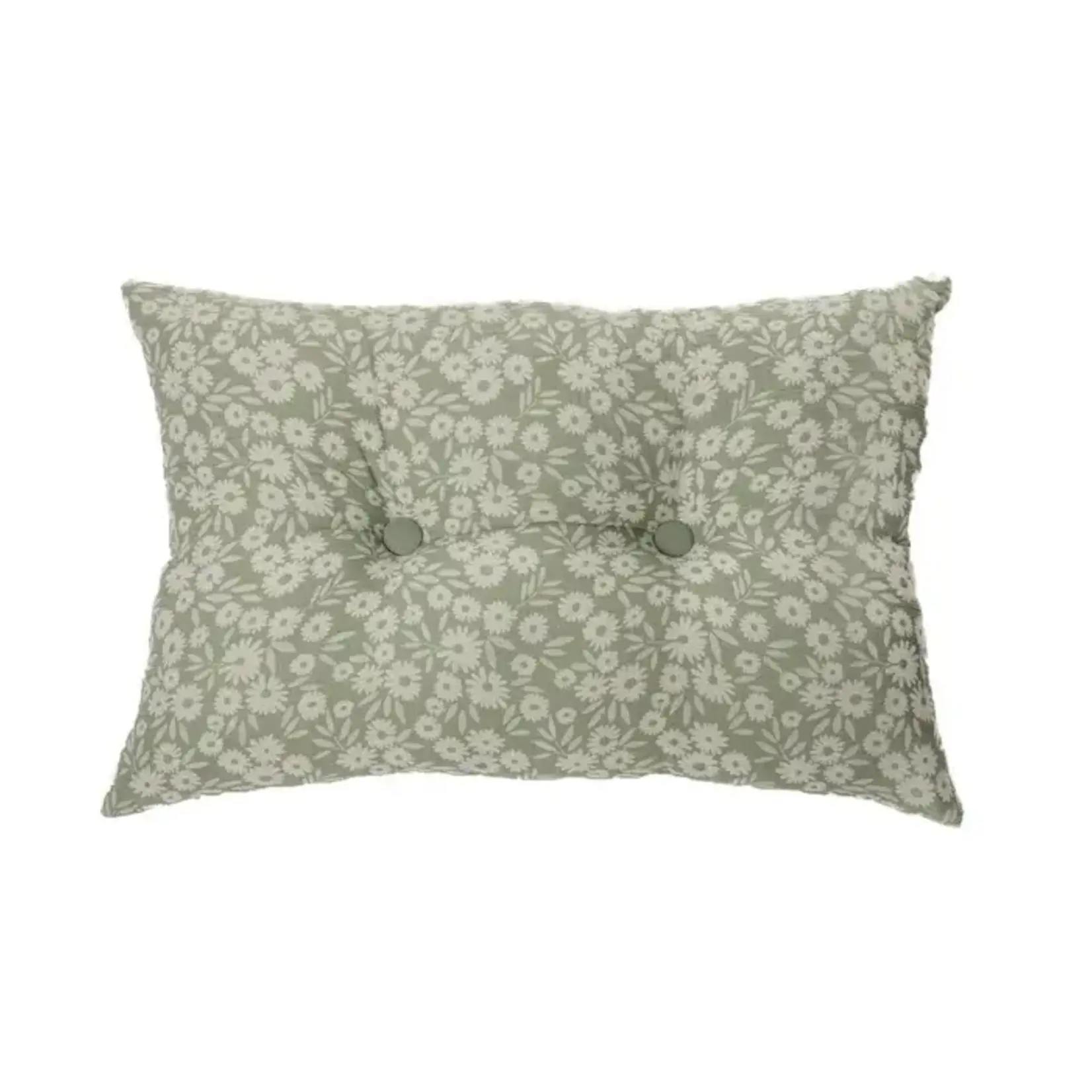 B - Maggie Green Flowered Decorative Pillow - 16X24"