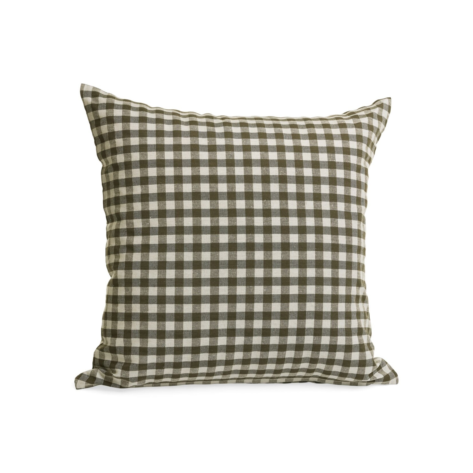 Accents De Ville ADV - Gingham Olive Green Cotton Cushion - 20"