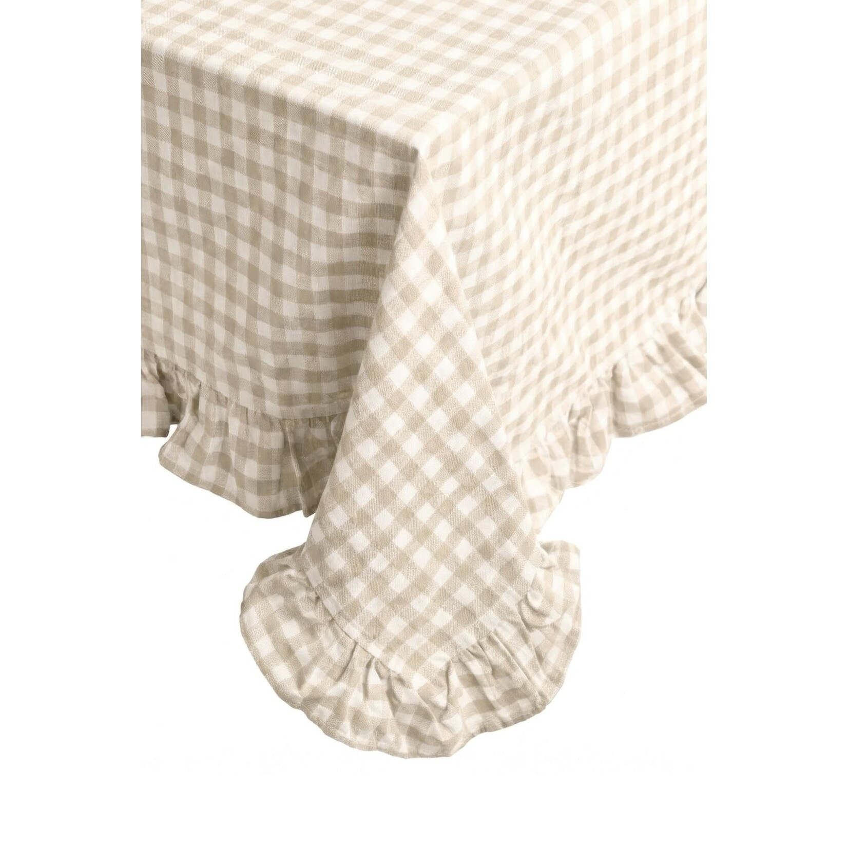 Accents De Ville ADV - White Cotton Gingham Tablecloth - 60X90"