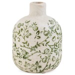 Accents De Ville ADV - White & Green Crackle Flower Vase - 4X6"
