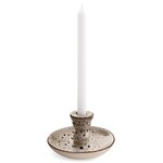 Accents De Ville ADV - White Brown Clay Candle Holder - 6X4"