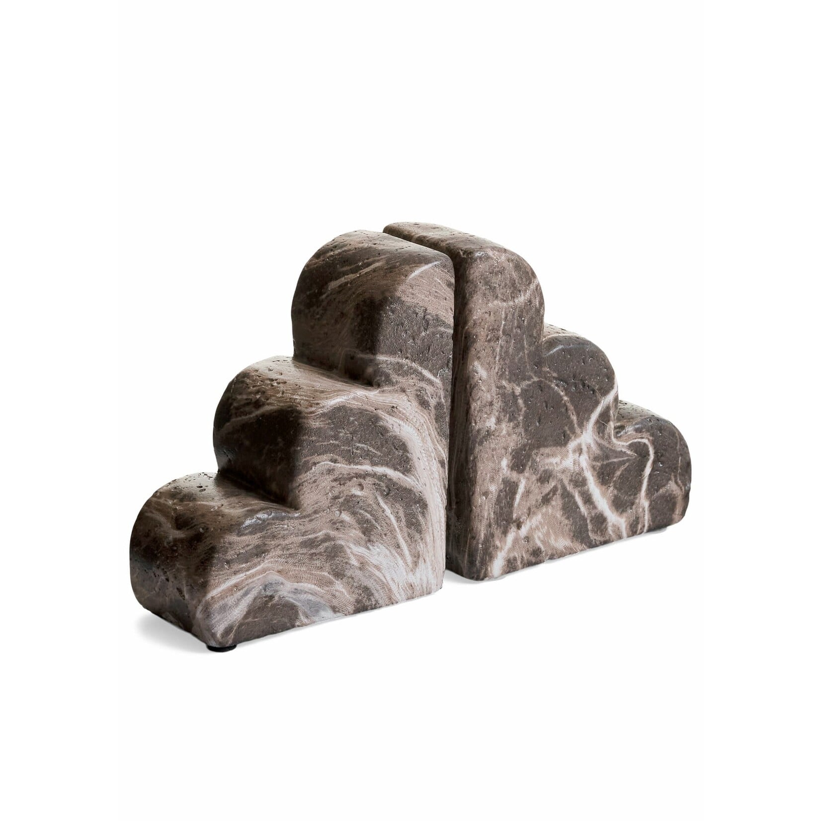 Accents De Ville Marble Look Brown Bookends