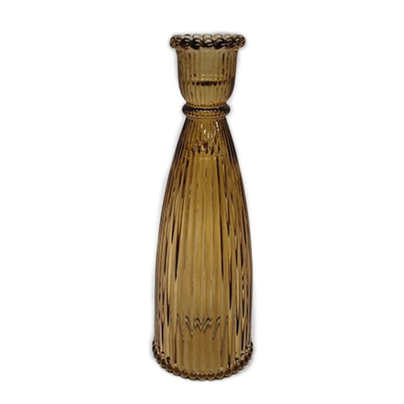 Amber Glass Candle Holder