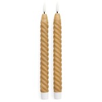 Accents De Ville LED Twisted Mocha Mousse Taper Candle - Set of 2