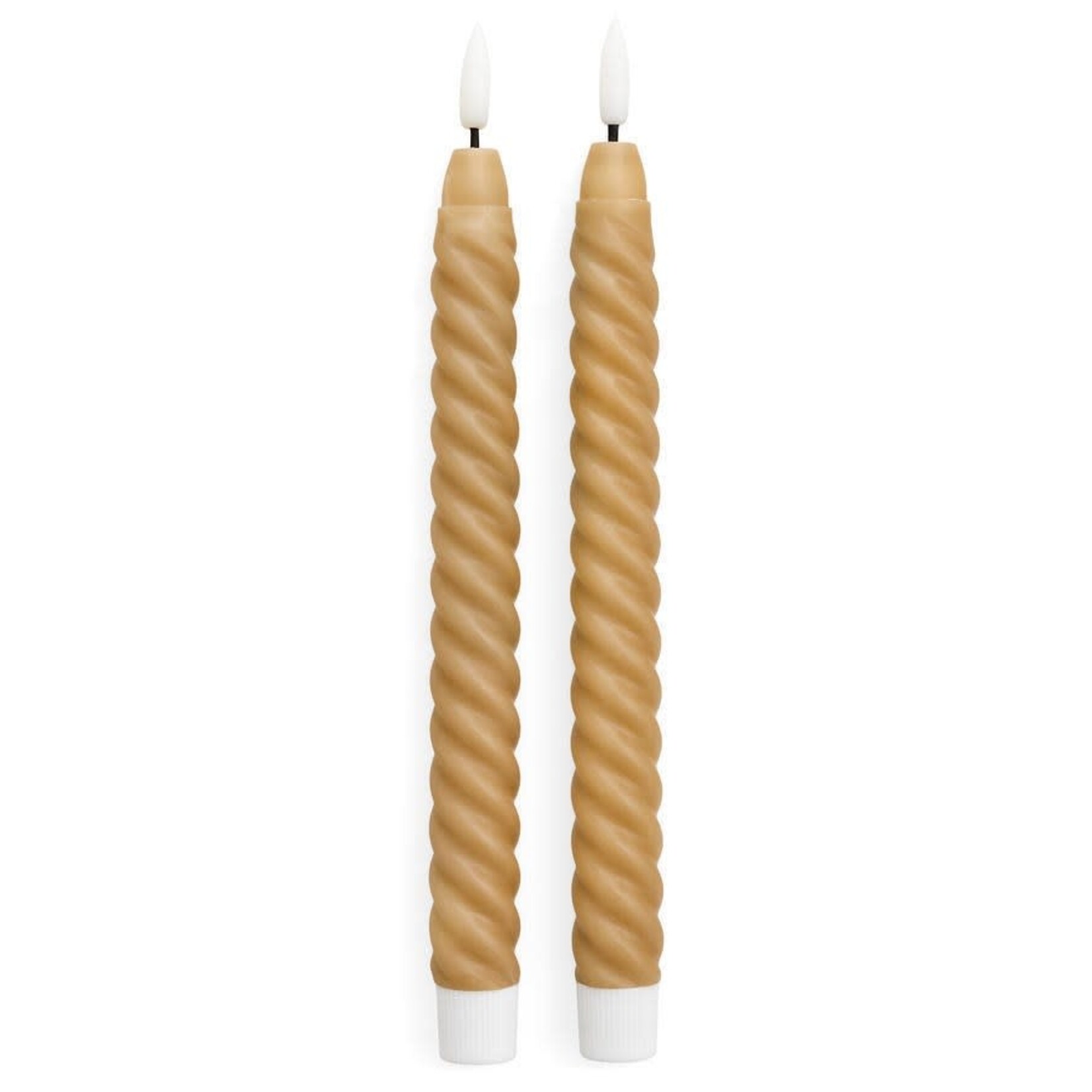 Accents De Ville LED Twisted Mocha Mousse Taper Candle - Set of 2