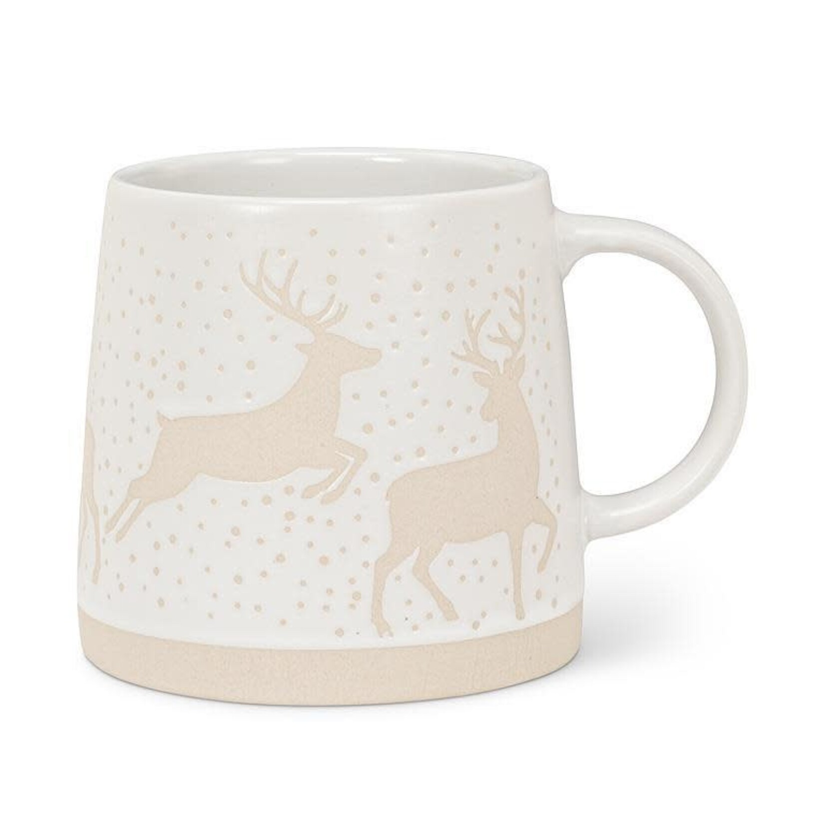 Wide Base Mug W/Reindeer - 14oz.