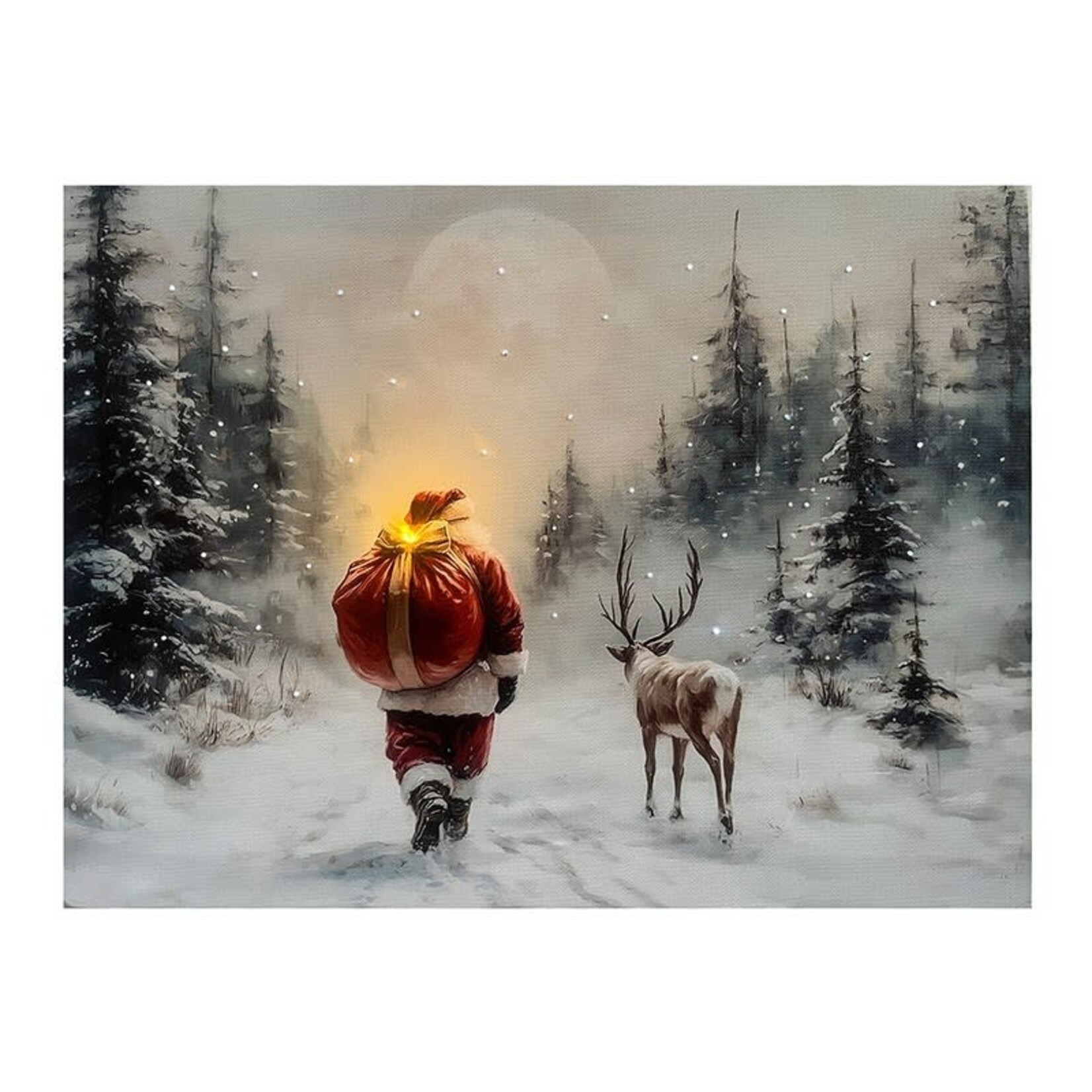 K - LED Tired Santa Print - 12 X 16"