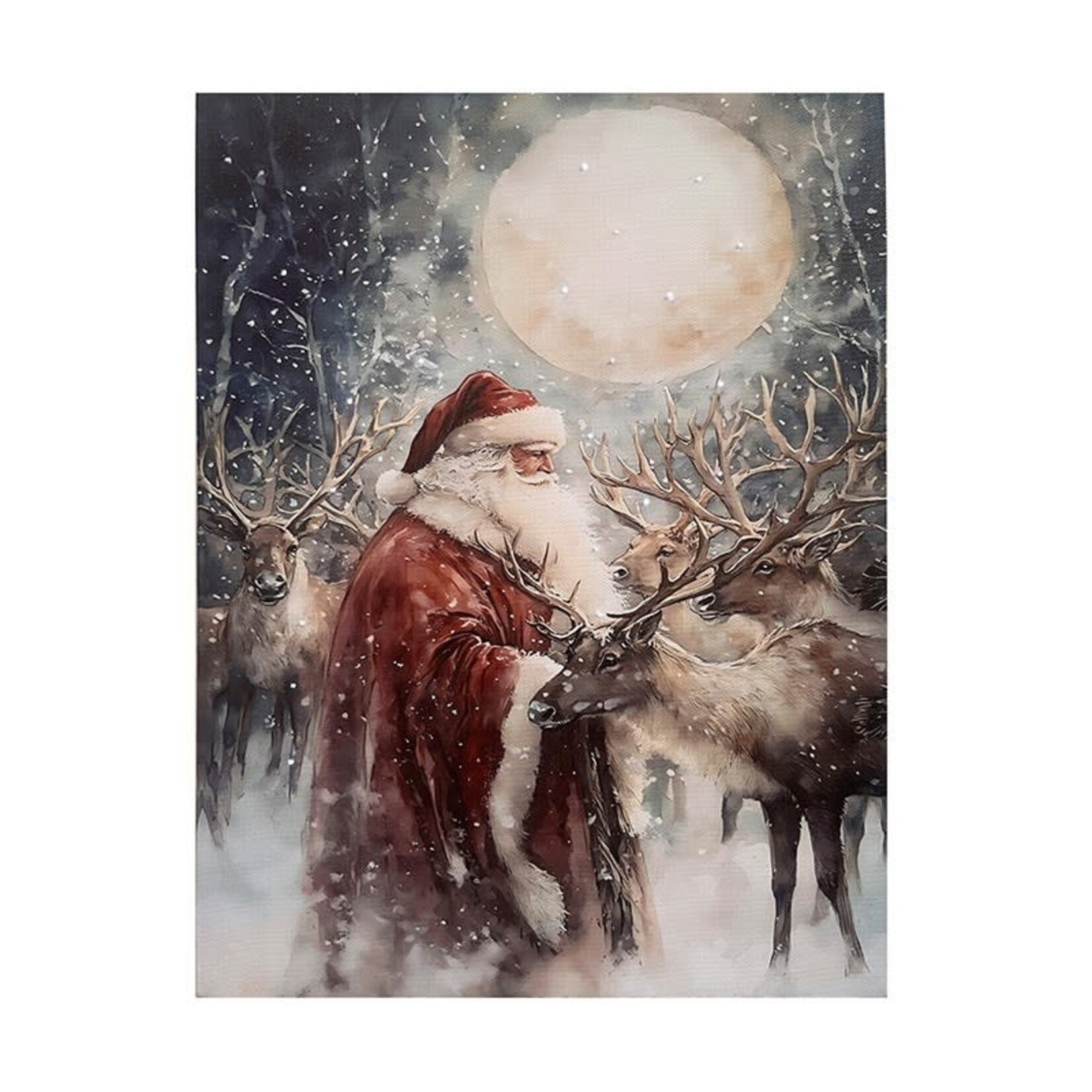 K - LED Santa & Reindeer Print