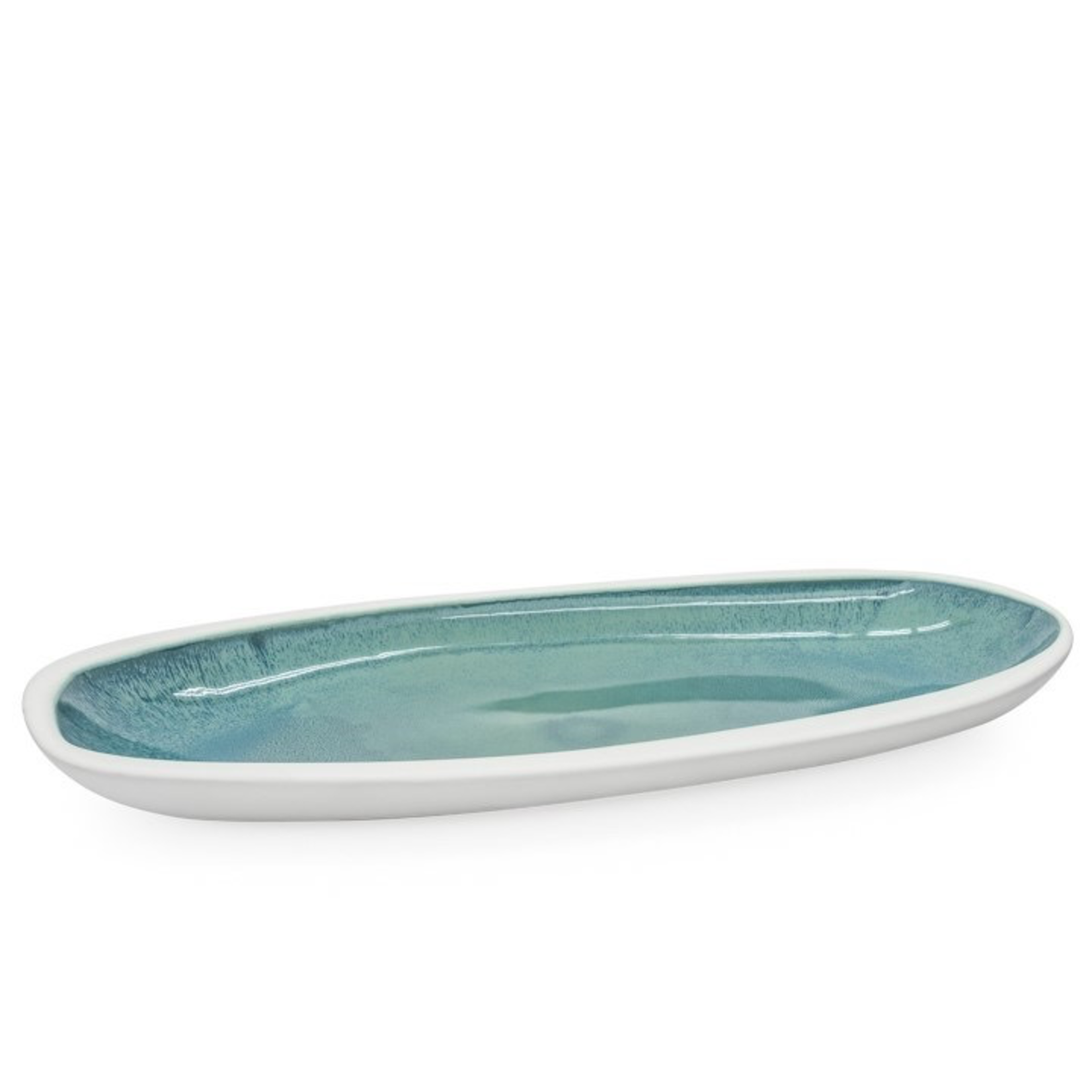 Antilles 16.5 x 9" Reactive Glaze Boat Bowl