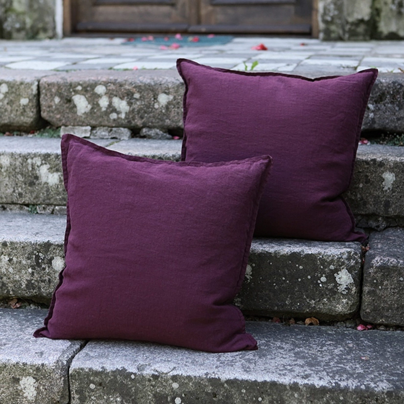 Wine linen Cushion Cover 18x18
