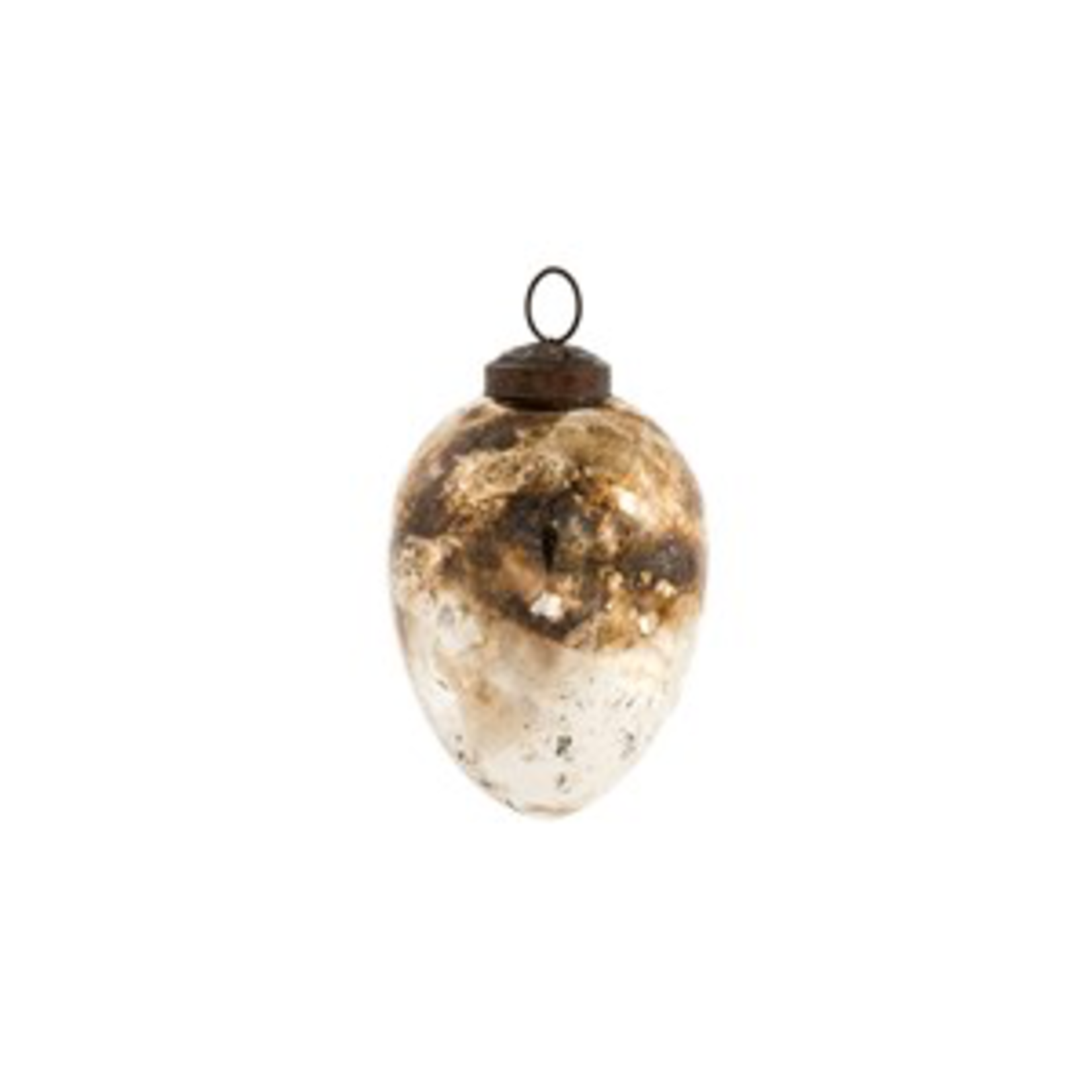 indaba Christmas Shiny Oxidized Egg Ornament