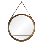 Lenola Walnut Veneer Mirror w/Nickel Shelf