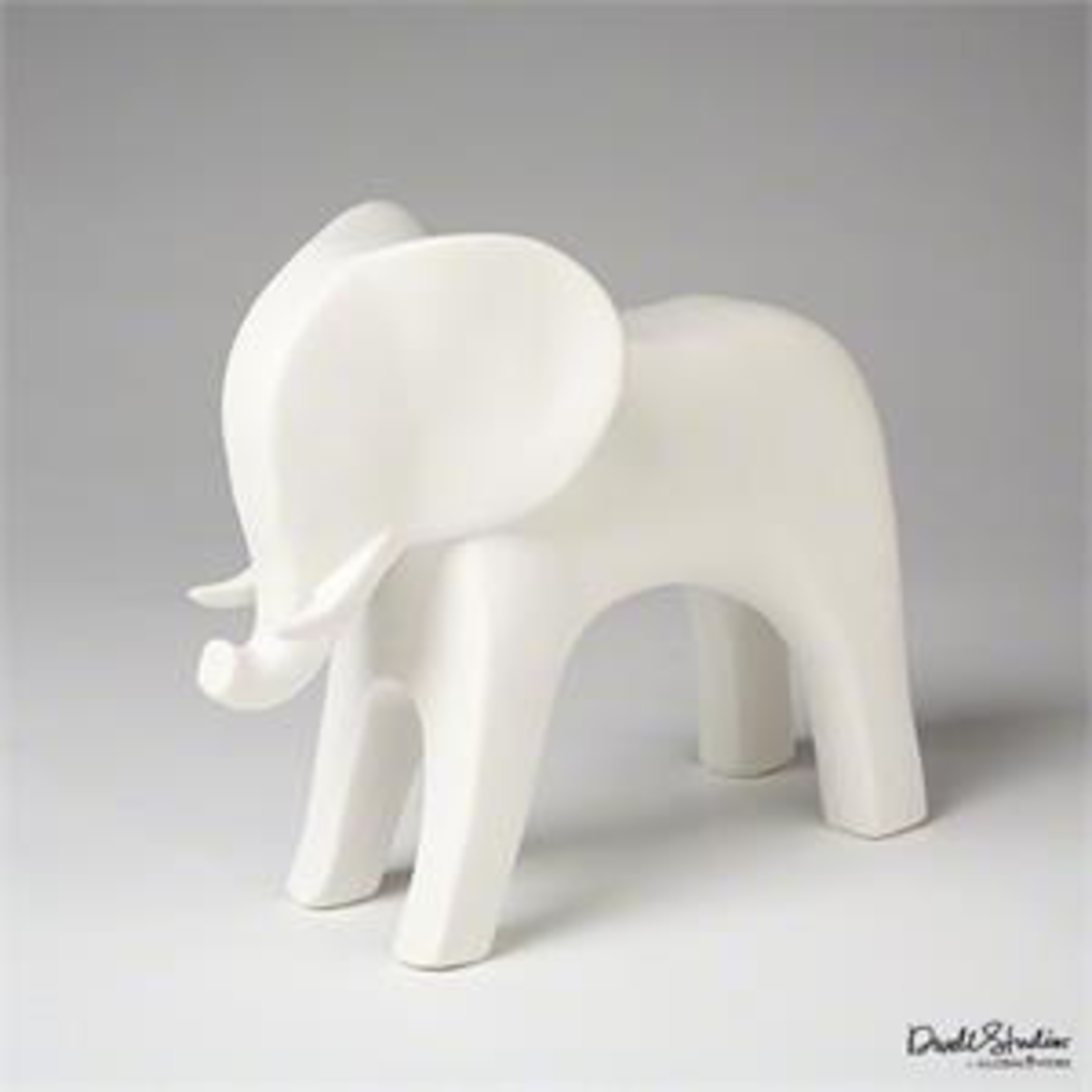 Global Views Ceramic Elephant - Matte White