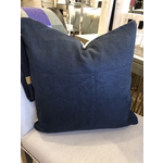 Navy Linen / White Chenille  Cushion 20x20 with Feather Filler