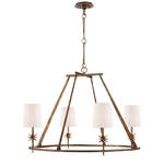 Visual Comfort Etoile Chandeleir in Gilded Iron w/Natural Paper Shades