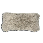 Alamode Khulan Taupe  Lumbart Cushion 12 x 24  Slight Discoloration 50% Discount