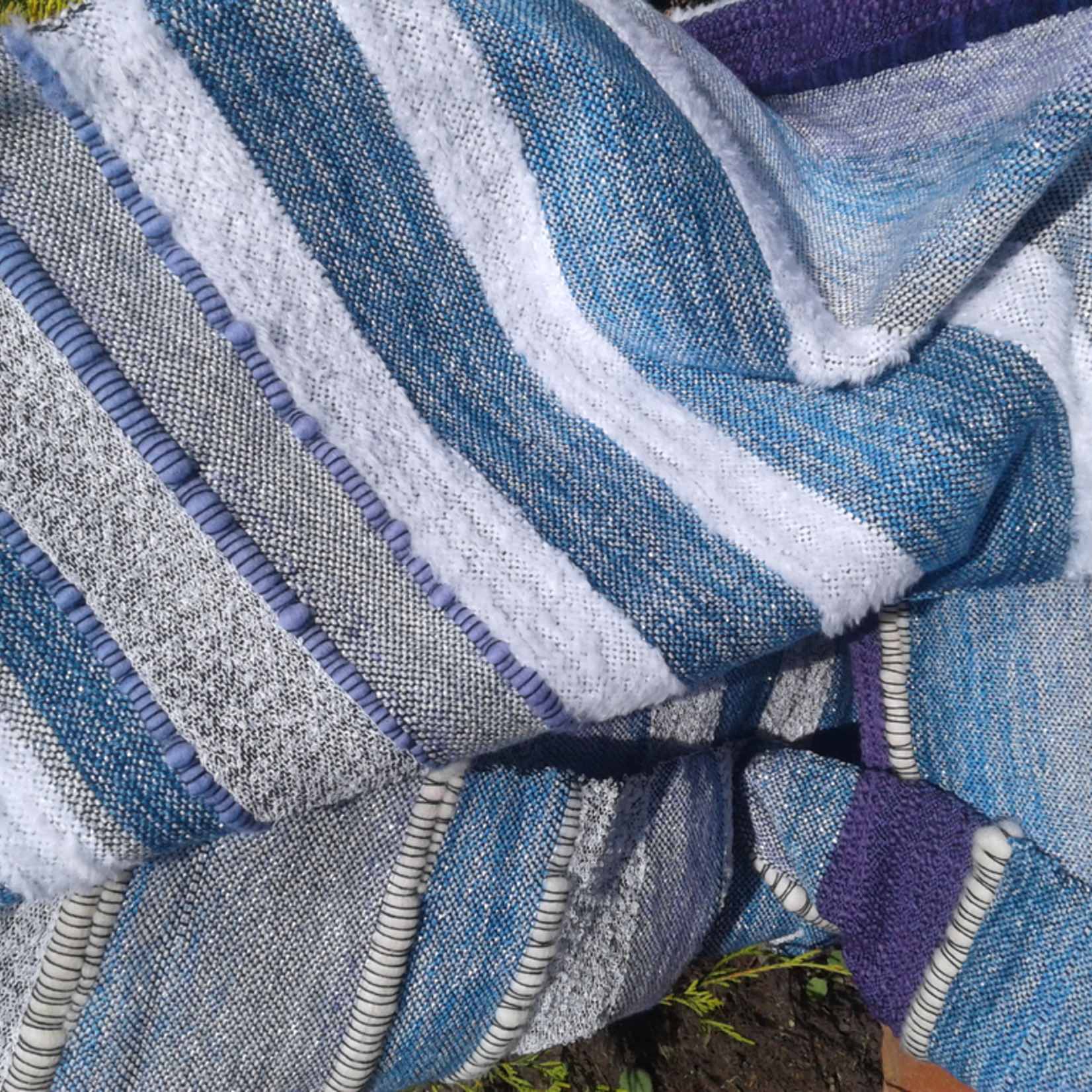 Tara Roblin Tara Roblin Cushion Cover 16x16  Tide:  shades of blue, purple and silver
