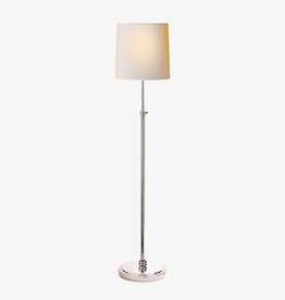 Visual Comfort VC Bryant Floor Lamp in Polished Nickel with Natural Paper Shade